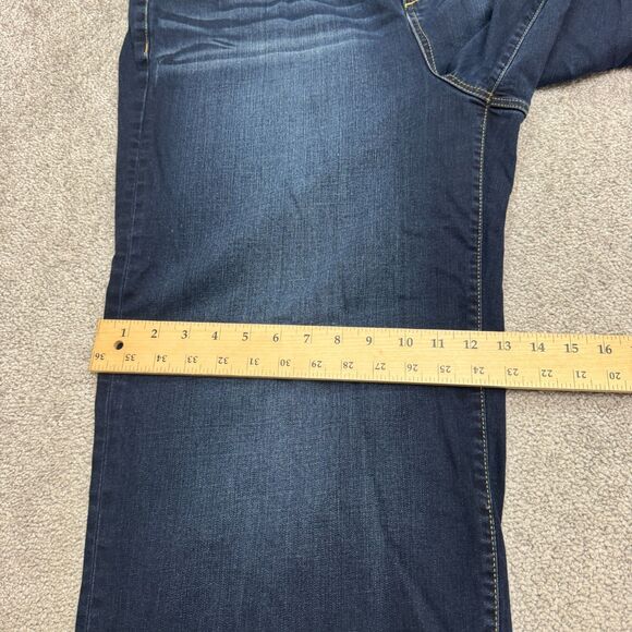 Slink Curvy Wide Leg Cropped Denim Jeans Womens 18 Blue Dark Wash Casual 42x22 - Picture 15 of 16